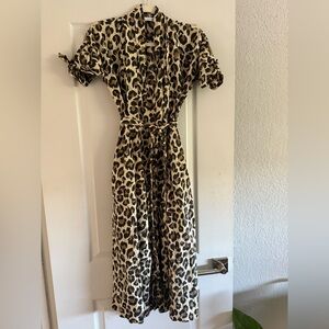 Zara Leopard Print Dress - Black and Tan